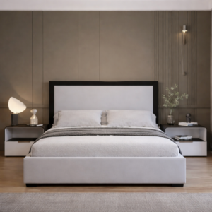 Comet divan bed with black upholstered frame and storage drawer by Sleepify