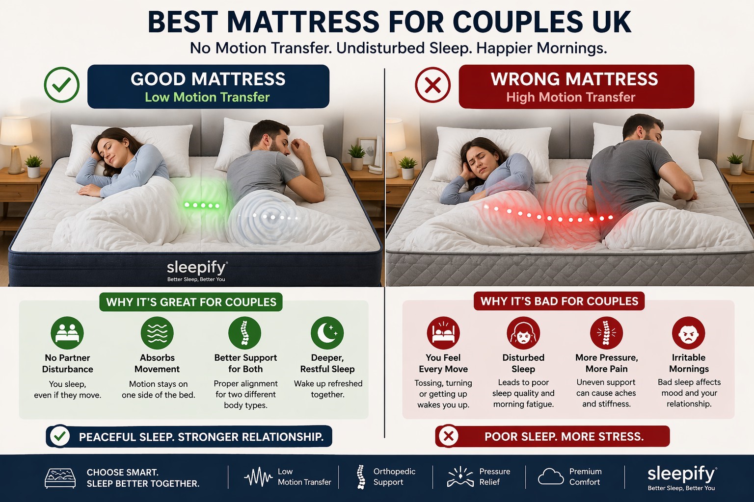 Best Mattress for Couples UK (No Motion Transfer Guide 2026