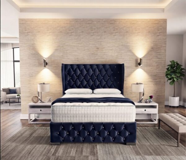 Aurora Winged Headboard Divan Bed - Premium Beds UK with Storage Options